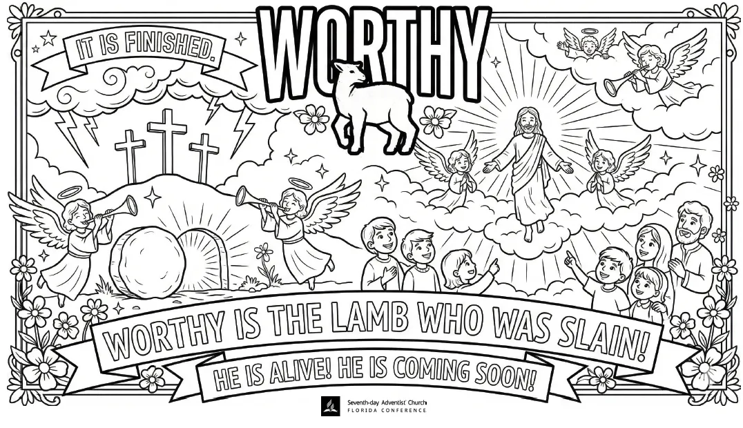 Worthy is the Lamb Coloring Printable